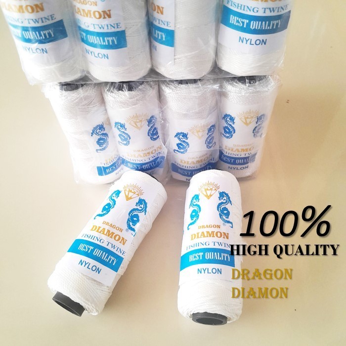 RB22 Benang jahit nilon benang nilon warna putih bening brait lusinan isi 12 roll Super kuat 18D