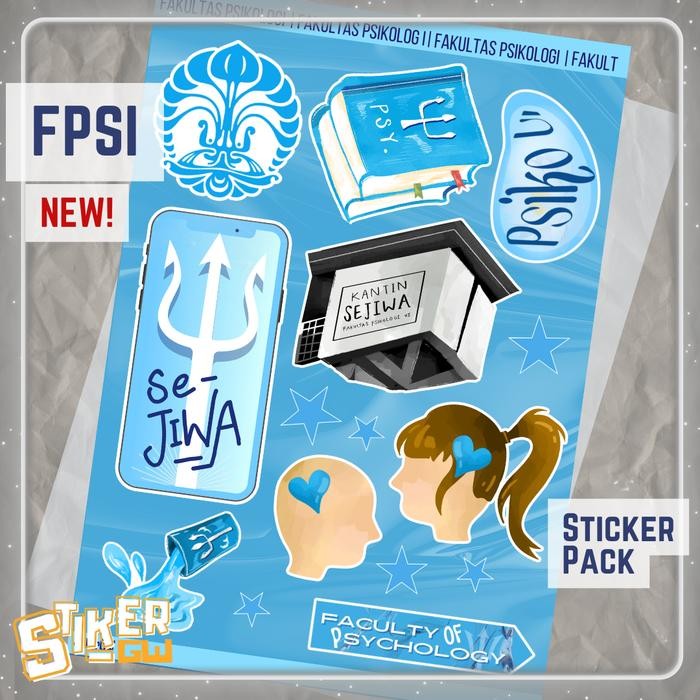 ORIGINAL [NEW] Sticker Pack Psikologi UI - STIKER MAKARA FAKULTAS PSIKO UI UNIVERSITAS INDONESIA