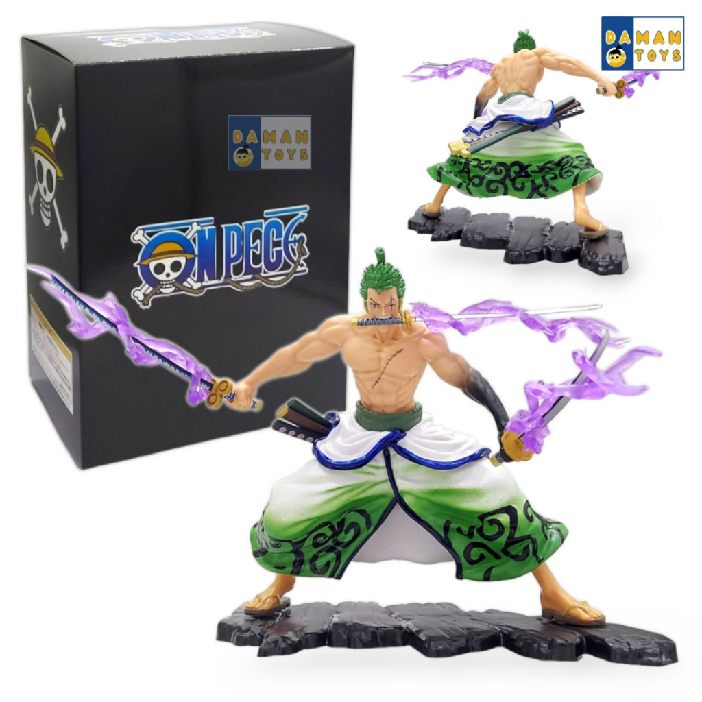 Action Figure Anime One Piece Roronoa Zoro Threeblade Patung Pajangan Koleksi