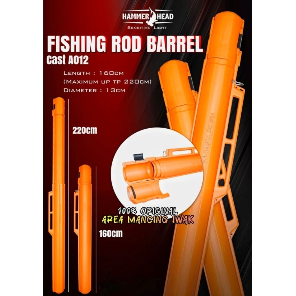 TREA TABUNG JORAN HAMMERHEAD FISHING ROD BARREL - HARD CASE UNTUK JORAN
