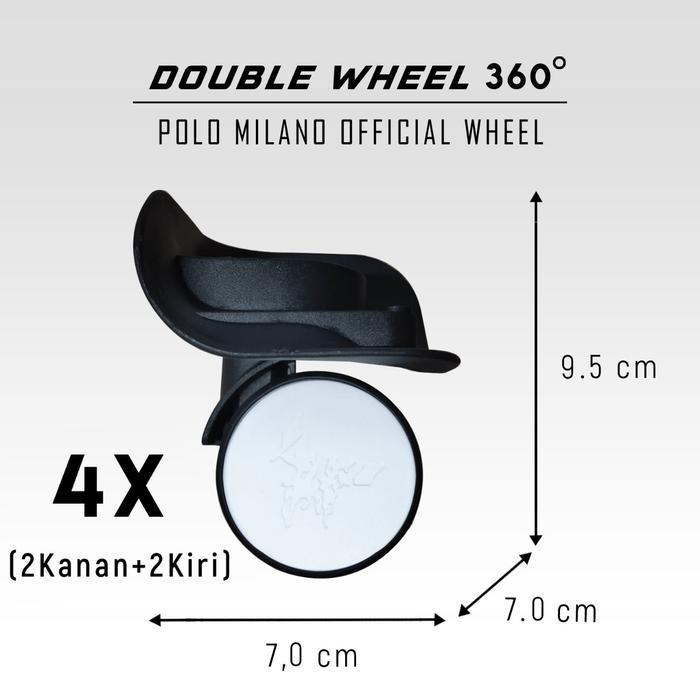 Part Koper : Roda 360 derajat SET 1 KOPER OFFICIAL MILANO
