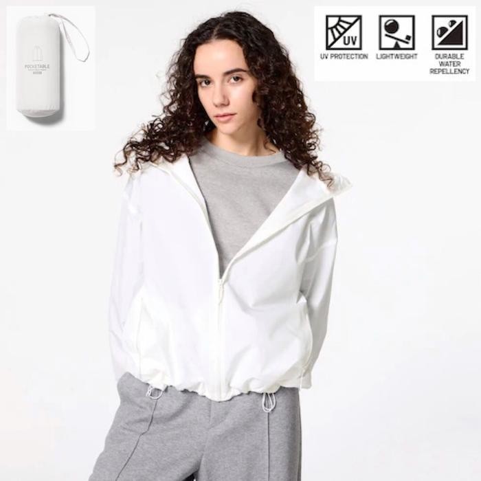 UNIQLO Jacket Women Jaket Wanita Parka UV CUT Saku Off White
