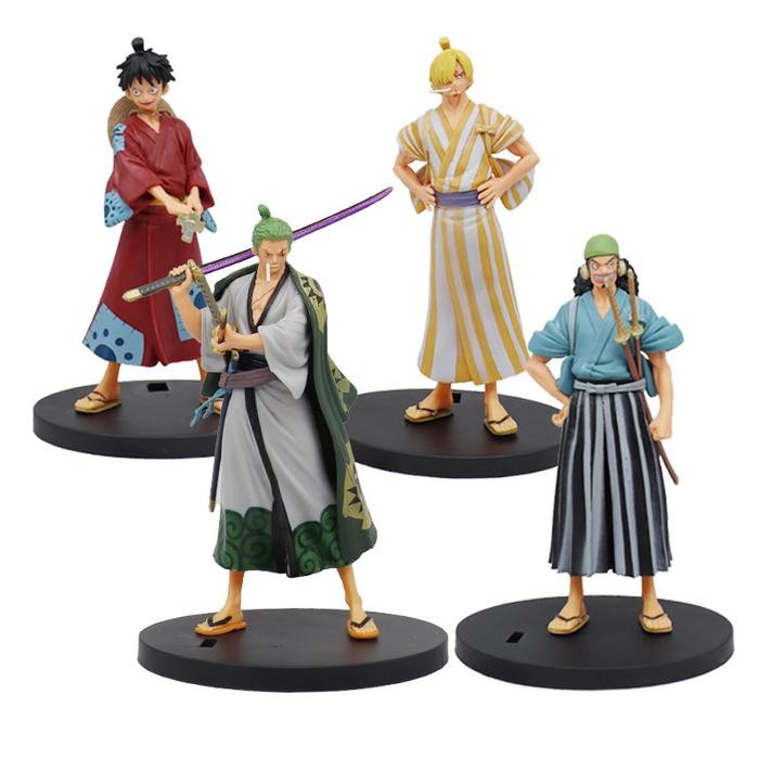 Future Toys - Pajangan Action Figure Anime One Piece Wano Luffy Zoro Sanji Usop