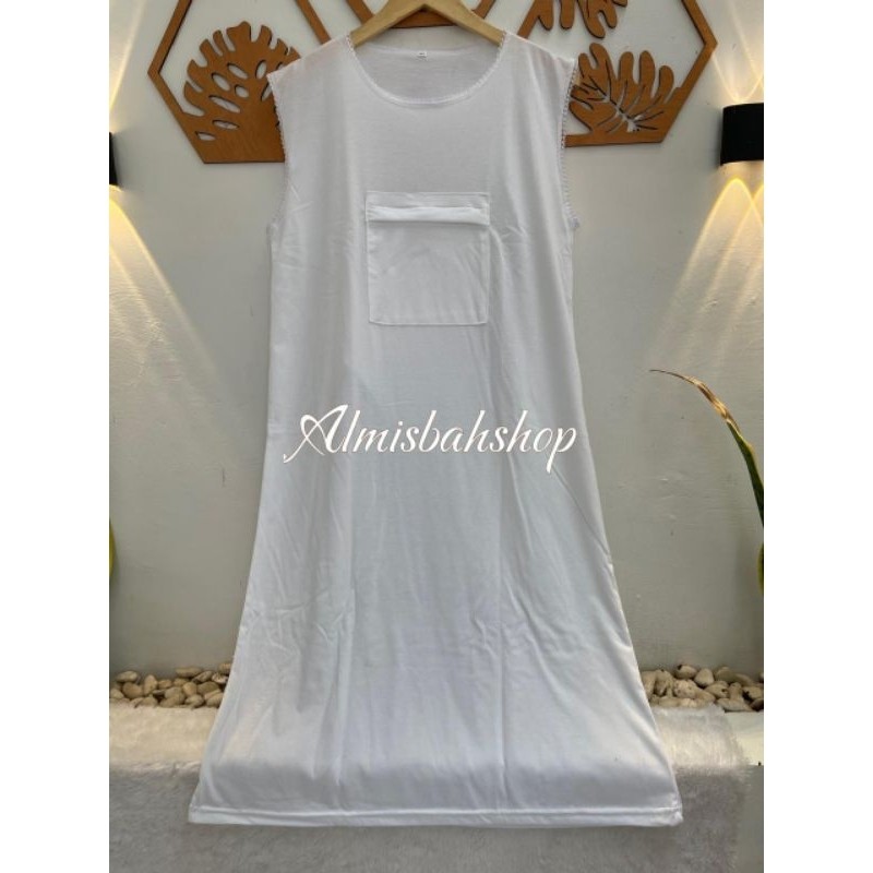 SUNS SINGLET GAMIS DALAMAN INNER UMRAH WANITA KANTONG DEPAN PERLENGKAPAN UMRAH HAJI WANITA