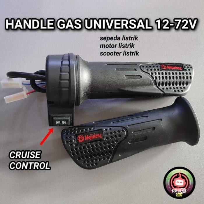 Premium Handle Gas Tombol Cruise Control Universal 12V-72V Sepeda Listrik Motor Listrik Skuter