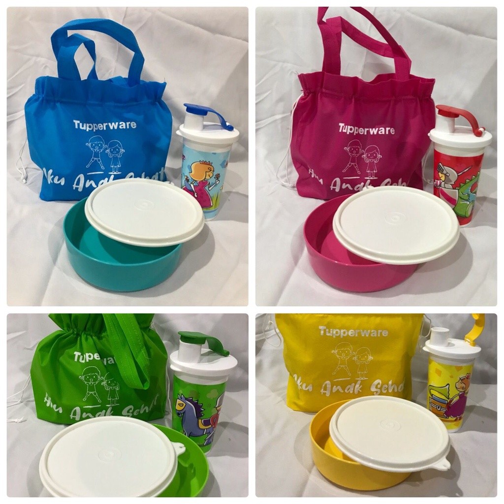 Paket Tempat Bekal Makan dan Minum Anak Sehat [ Ella Tuppy Tuperware ]