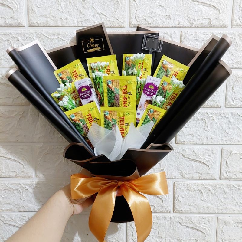 Lsp - 10 Tolak Angin dan 2 Freshcare / Buket Bunga Sehat Unik Hadiah Kaum Remaja Jompo / Hampers