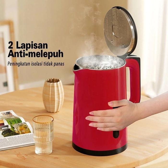 TEKO LISTRIK 2.3 Liter FLECO F-725 Otomatis / MUG FLECO F725 Pemanas Air Stainless Steel Anti Karat