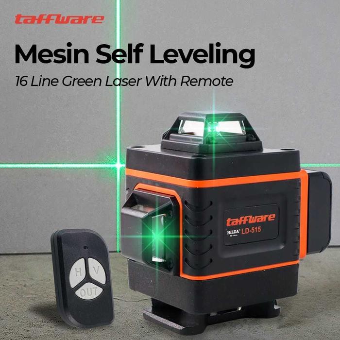 Mesin Laser Level Auto Siku Bangunan 16 Line Self Leveling Leser 3D 4D - Alat Ukur Tukang Waterpass