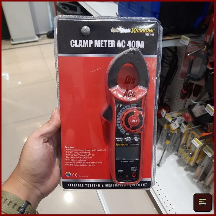 KRISBOW Digital Clamp Meter AC 400A / Tang Ampere Digital