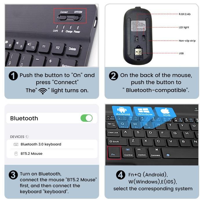 Huawei MatePad 11 2023 Bluetooth Keyboard Backlight Backlit Mouse Set