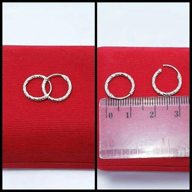 anting bulat kecil tindik anting bayi / dewasa perak 925