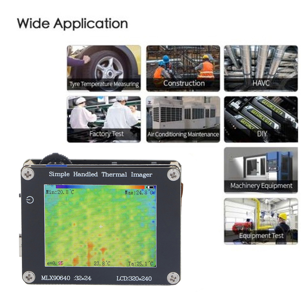 24*32 Pixel Digital Infrared Thermal Imager Camera Thermal Imager 2in Screen -40 ℃ to 300 ℃ Multifun