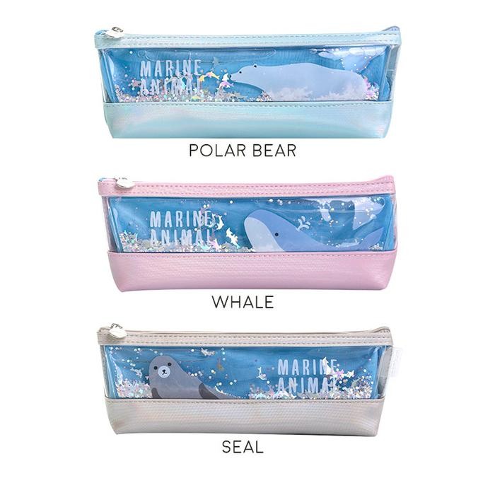 

[CREATIV] MARINE ANIMAL SHINY QUICKSAND PENCIL CASE