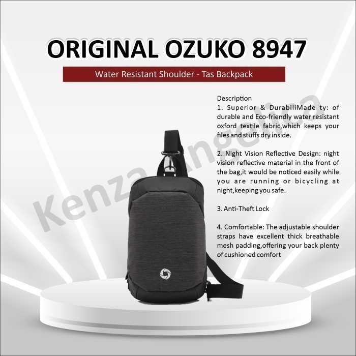 BEST SELLER ORIGINAL OZUKO 8947 - Water Resistant Shoulder - Tas Backpack