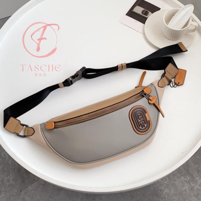 BEST SELLER TAS PRIA COACH RIVINGTON BELT BAG IN COLOR BLOCK WITH COACH PATCH 959