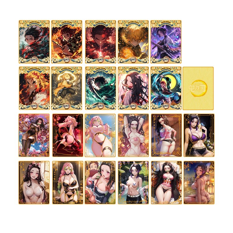 2024 New Demon Slayer Metal Card Nezuko Mitsuri Rias Yae Miko Makima Albedo Card Genshin Impact