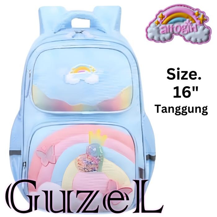 Tas Ransel Backpack Sekolah Anak Perempuan Alto Girl Butterfly Rainbow Splash Unicorn Premium