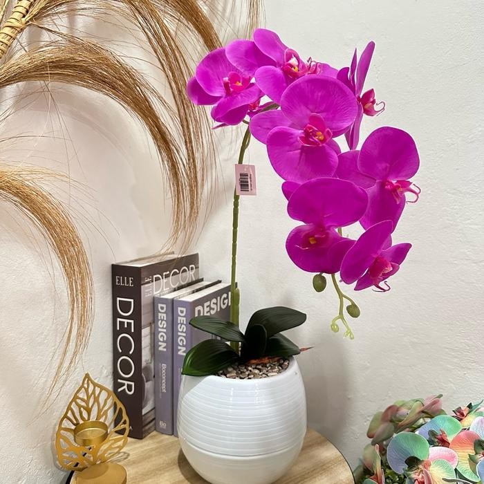 BUNGA PALSU ANGGREK CAB 1 VAS BOLA ARTIFICIAL