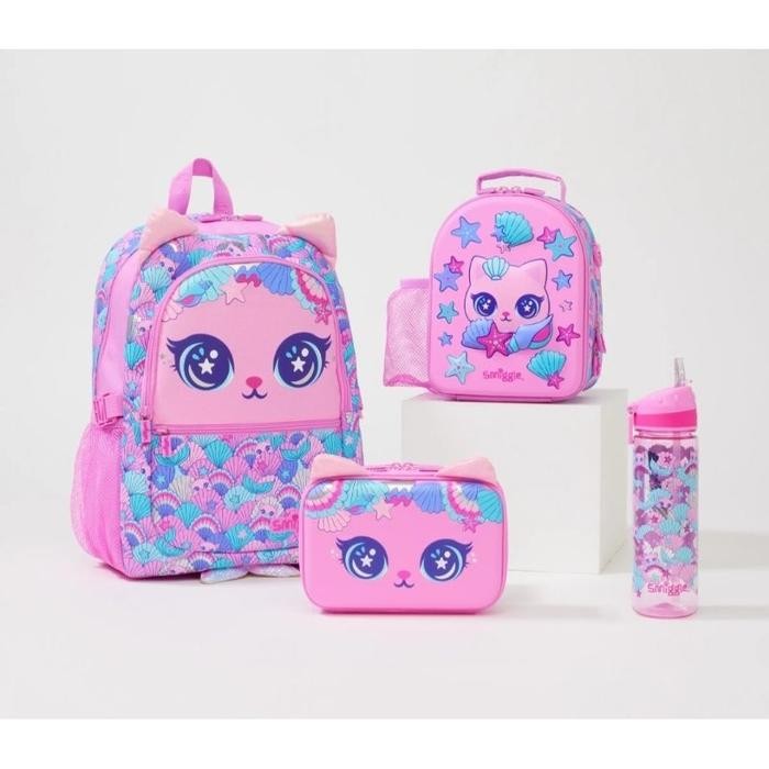 Smiggle Backpack Ori Attach Hey Black Cat