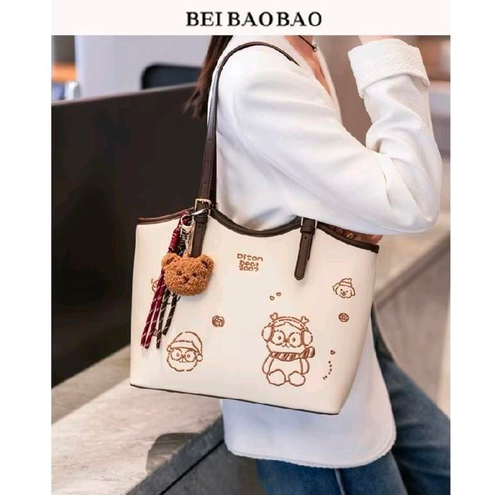 New  8588 Tas Tote Piton Bear Dapat Bagcharm / Beibaobao Fashion Bag