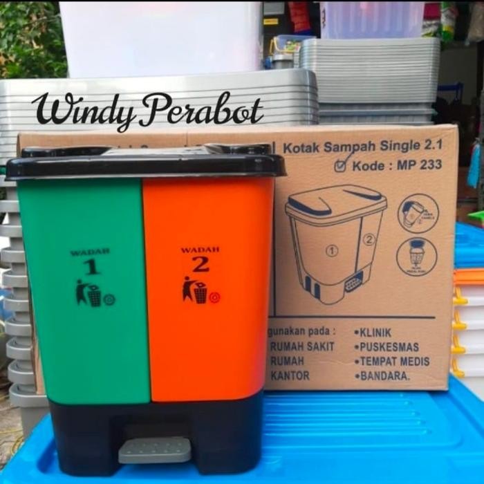 Tempat Sampah Injak 2 Wadah Teisah/Tempat Sampah Organik.
