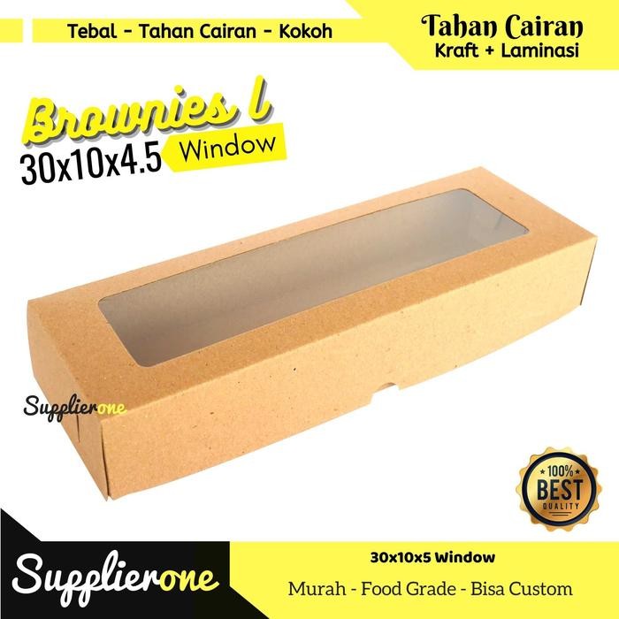 TERLARIS Dus Brownies 30x10 Isi 25 Pcs / Box Brownies / Dus Kue / Box Kue / Kemasan Kue / Dus