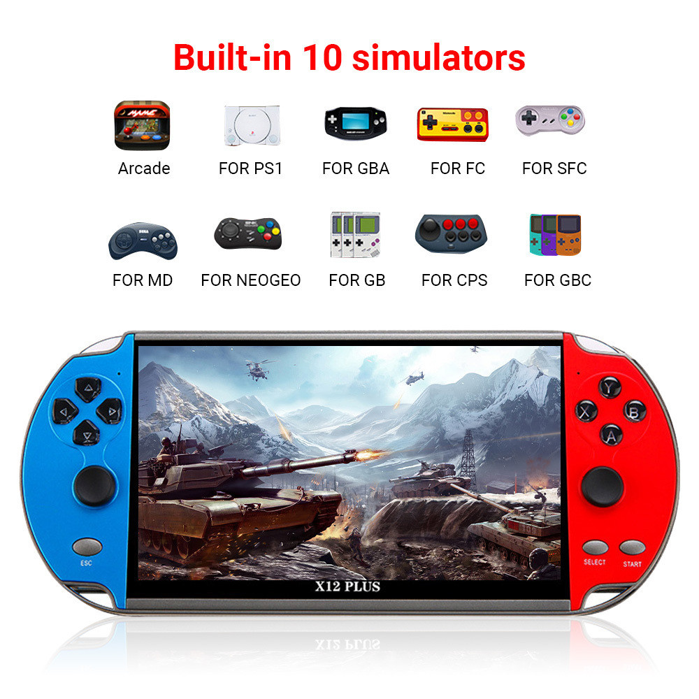 X12 Plus 7 Inch HD Screen Handheld Game Console Portable Video Game