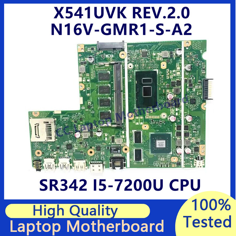 X541UVK REV.2.0 Mainboard For ASUS Laptop Motherboard W/SR342 I5-7200U CPU N16V-GMR1-S-A2 920MX RAM 