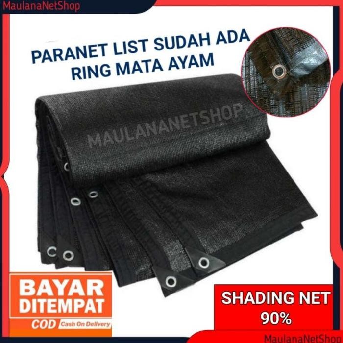 PREMIUM Jaring Peneduh Paranet 90% TERPASANG LIST TERPAL DAN MATA AYAM/Jaring