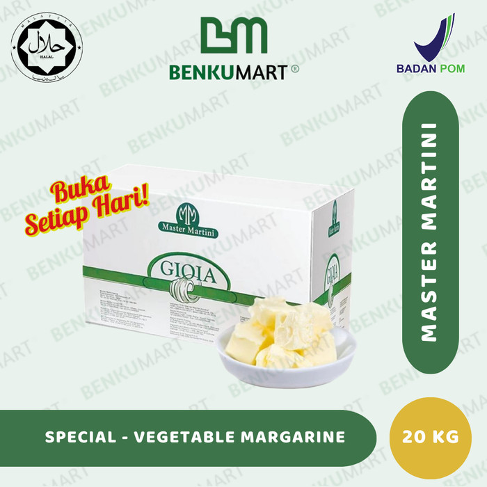 

Margarine Vegan Butter Flavour Gioia Master Martini 20kg (GOJEK/GRAB)