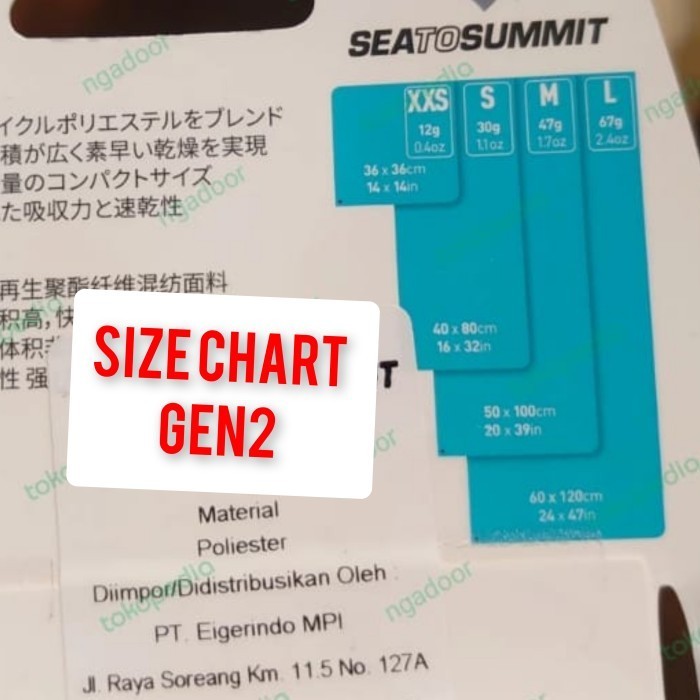 SEA TO SUMMIT AIRLITE TOWEL M 50X100 ANTIBACTERIA handuk ultralight