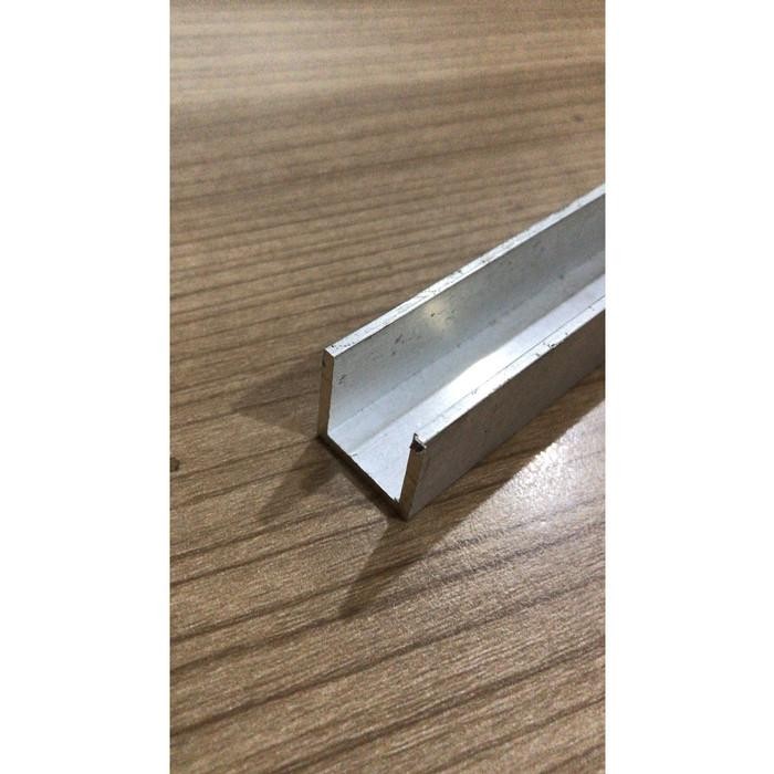 U Channel Aluminium Rel Bawah Pintu Lipat 200 cm U Shape Channel Alum