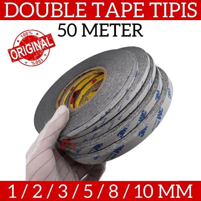 Original 3M Double Tape Lcd Hp 1 2 3 5 8 10Mm X 50 Meter Tipis 0.3Mm
