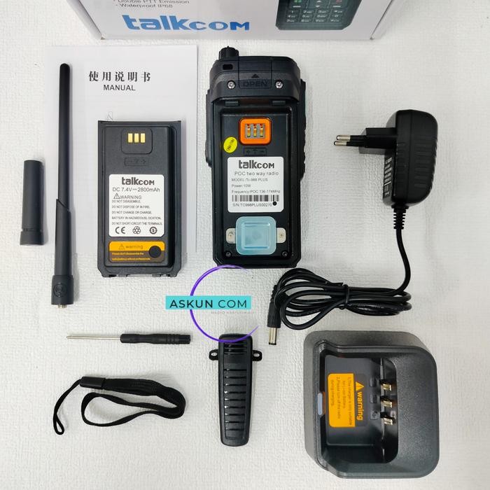 HT POC TALKCOM TC-988PLUS HYBRID RADIO POC GLOBAL + FREKUENSI ANALOG VHF/UHF IP68