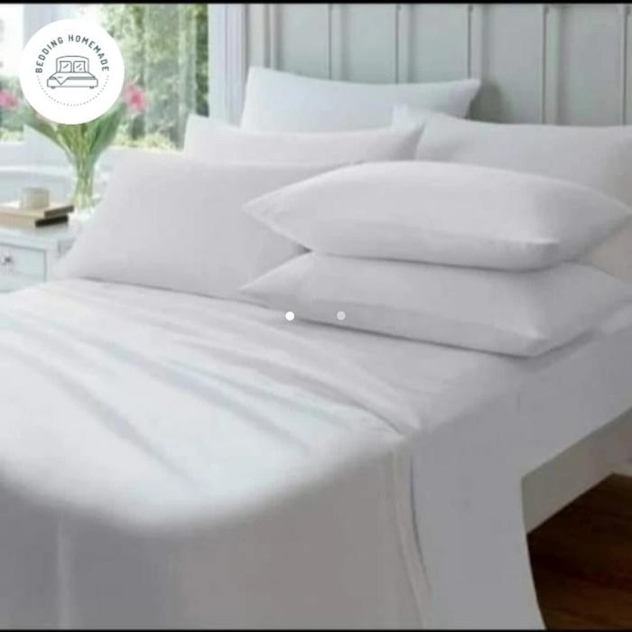 PREMIUM Sprei Only Fitted Sheet Sprei Hotel Polos Putih Katun Premium Sprei Saja Karet