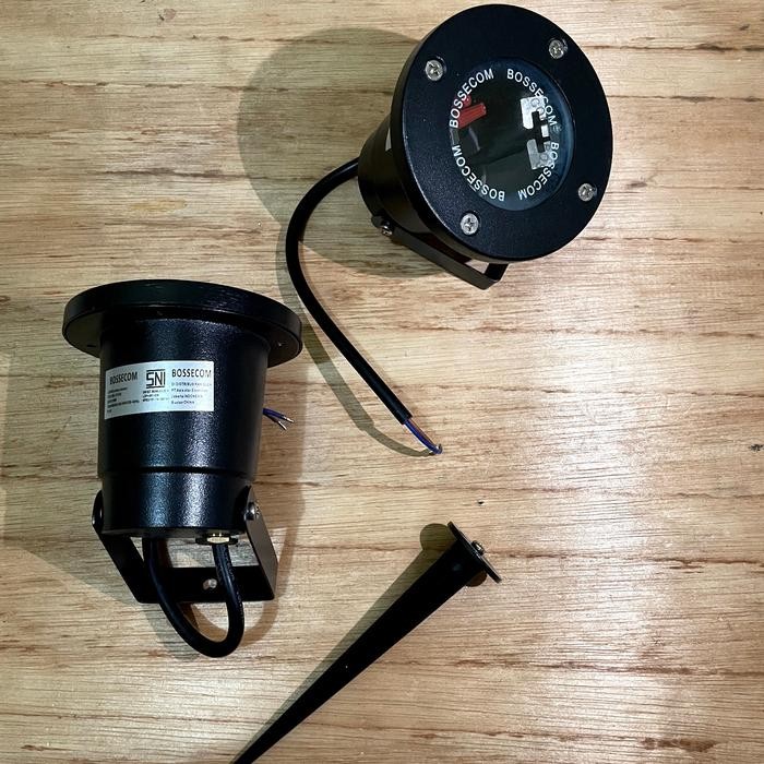 PREMIUM Fitting Lampu Taman Tancap MR16 Hitam Bossecom