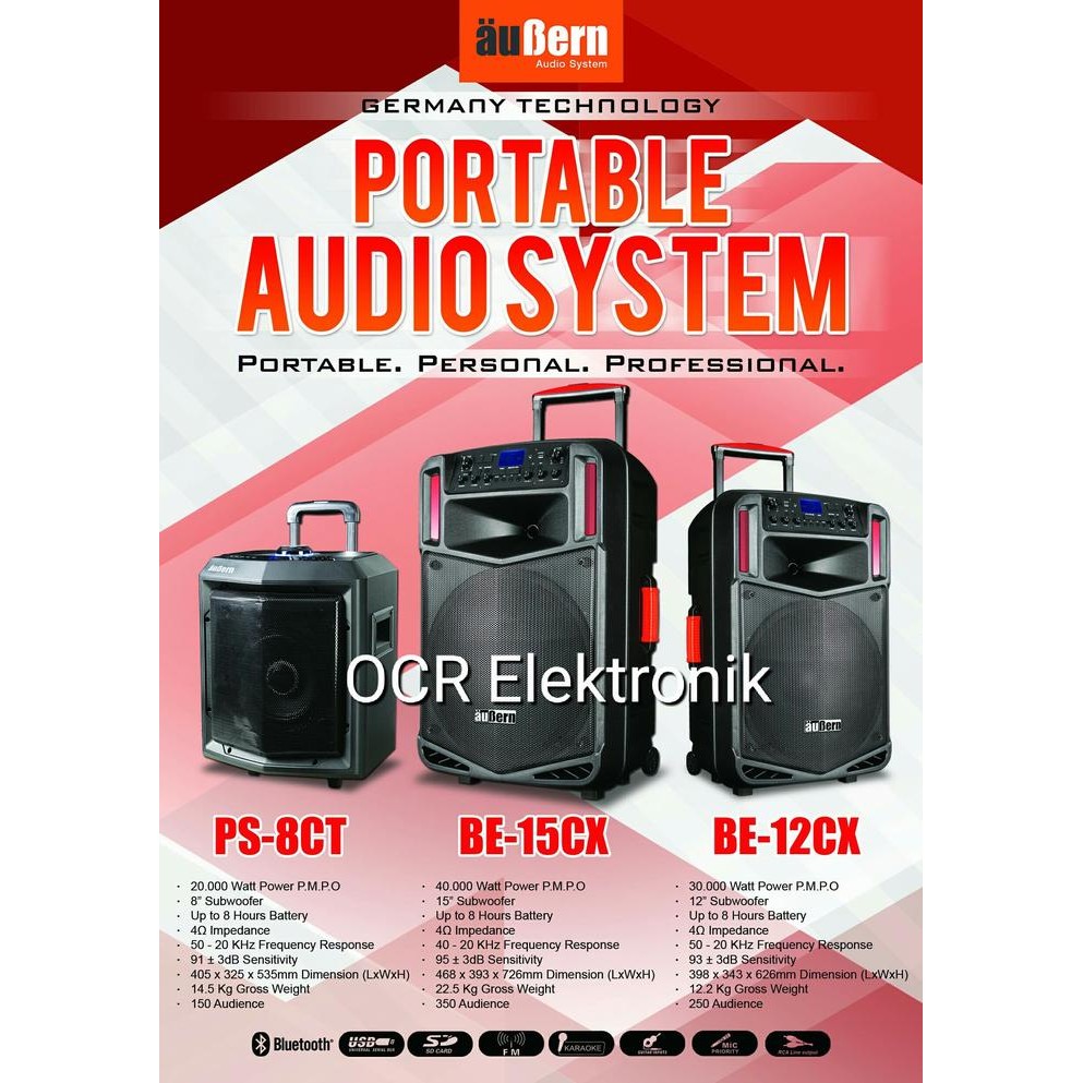 Aubern Fessional Portable Speaker System Be-12Cx (Aubern Be12Cx)