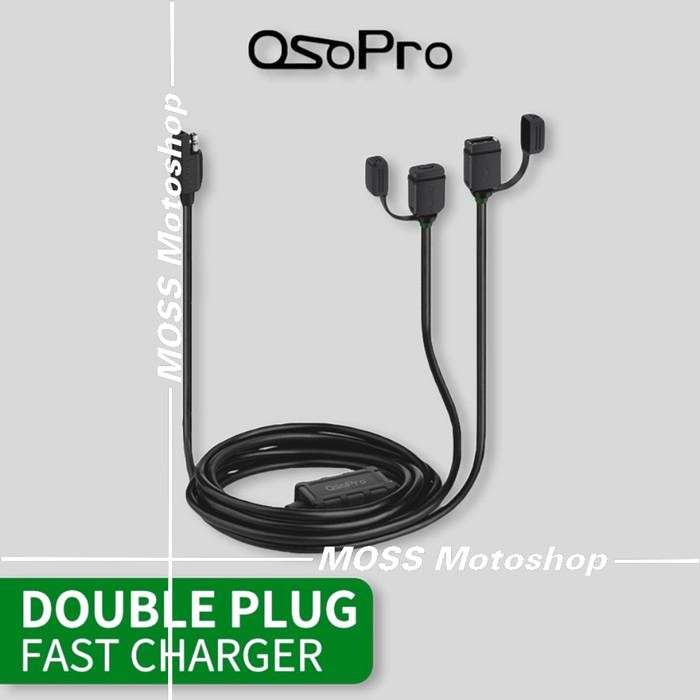 Osopro Double Plug Fast Charger Cable Usb Charger Motor Cas Hp Motor