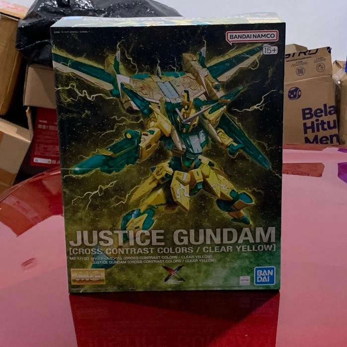 SALE TERHOTT MG JUSTICE GUNDAM CROSS CONTRAST COLORS / CLEAR YELLOW P-BANDAI LIMITED READYY