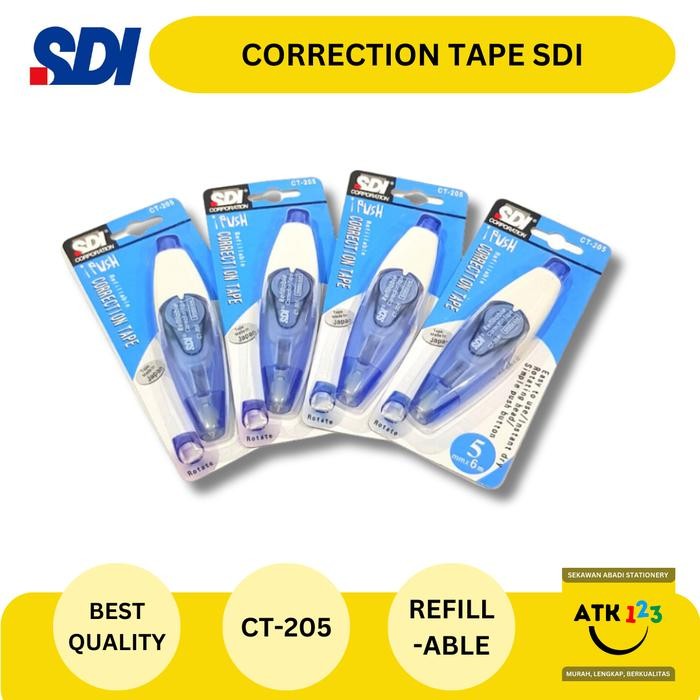 

correction tape / stipo kertas sdi ct-205 refillable kode 559