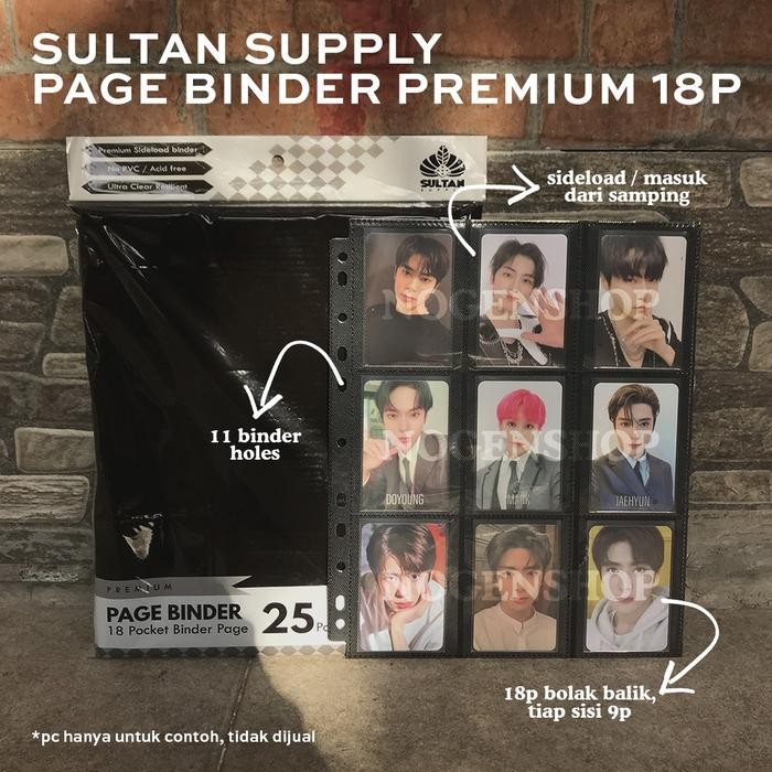 

SULTAN PREMIUM PAGE BINDER A4 18P SIDE LOAD (18 POCKET ISI 25) BLACK KODE 612