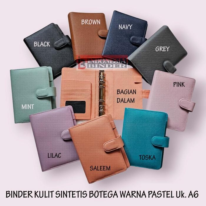 

BINDER A6/6 HOLES BAHAN KULIT SINTETIS WARNA-WARNA PASTEL KODE 1312