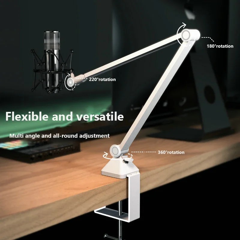 Extendable Recording Microphone Holder Suspension Boom Scissor Arm Stand Holder With Microphone Clip