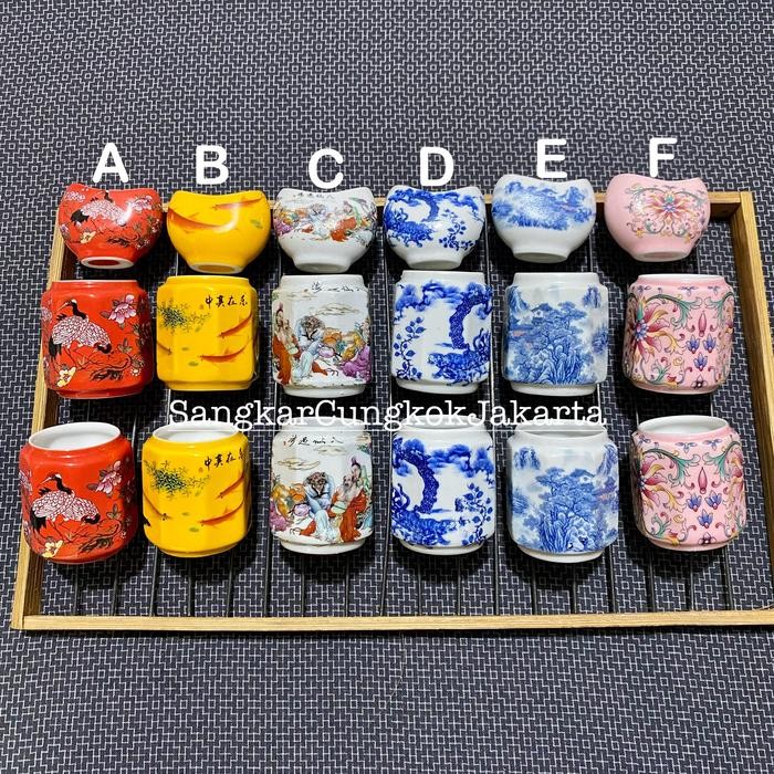 Cepuk Keramik Sangkar Burung Besar Murai Hwamei Anis 3pcs