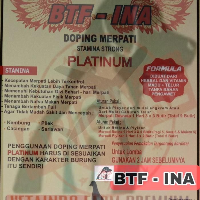 JAMU BTF INA BURUNG MERPATI KESEHATAN BURUNG STAMINA STRONG KUAT