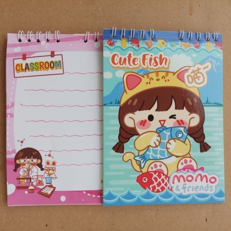 

buku memo spiral besar karakter lucu / buku notebook / buku catatan