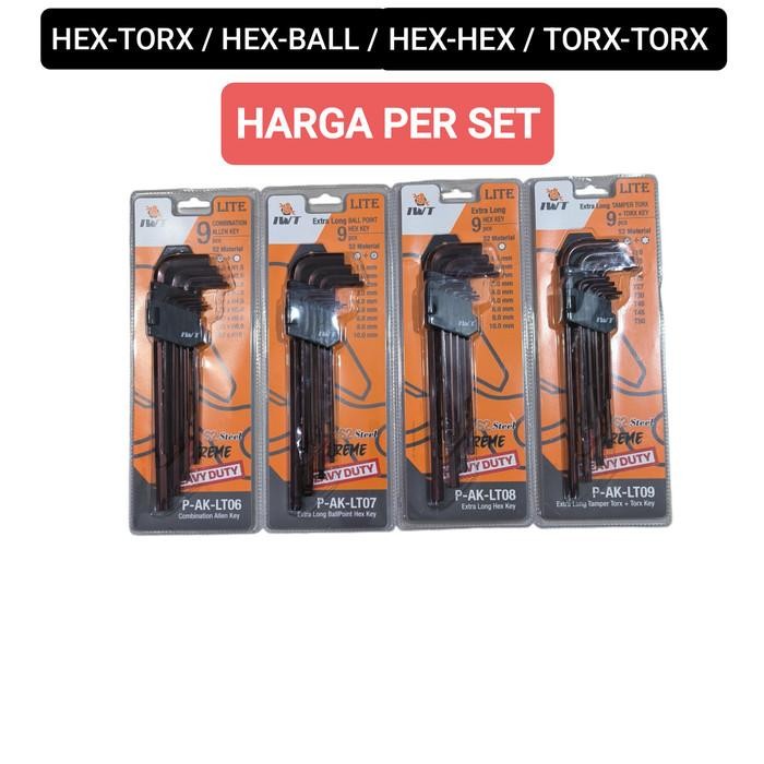 Iwt Kunci L Set Panjang (S2) Hex-Torx/Hex-Ball/Hex-Hex/Torx-Torx Long #Gratisongkir #Sale #Discount