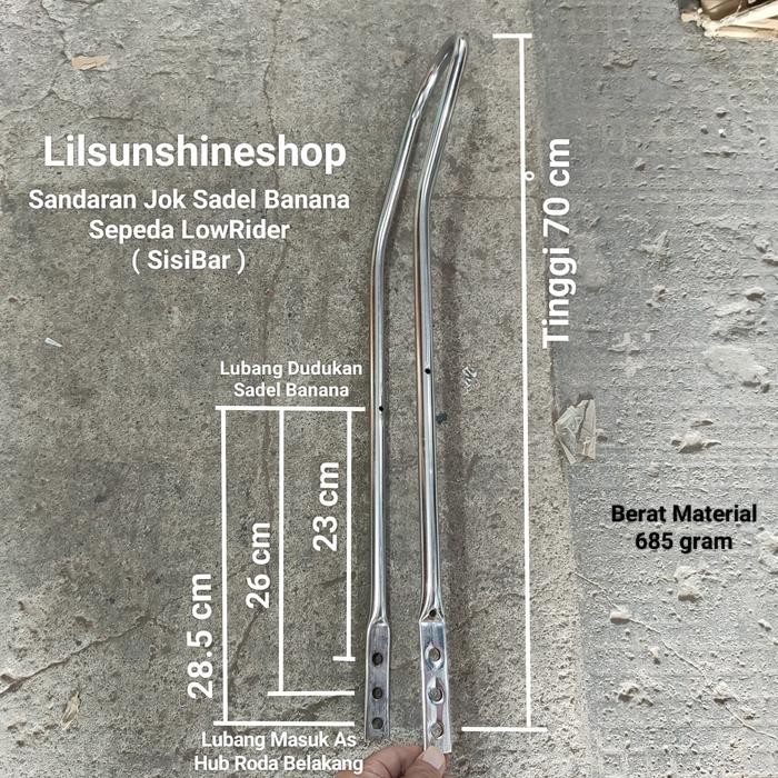 Tiang SisiBar Sandaran Dudukan Jok Sadel Banana Sepeda LowRider Steel