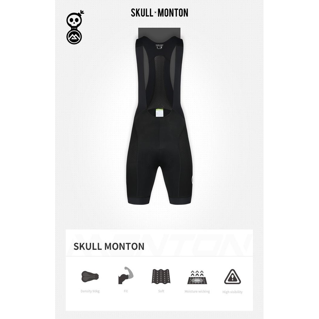 Celana BIB MENS Monton Urban Skull Monton Black / BIB Shorts